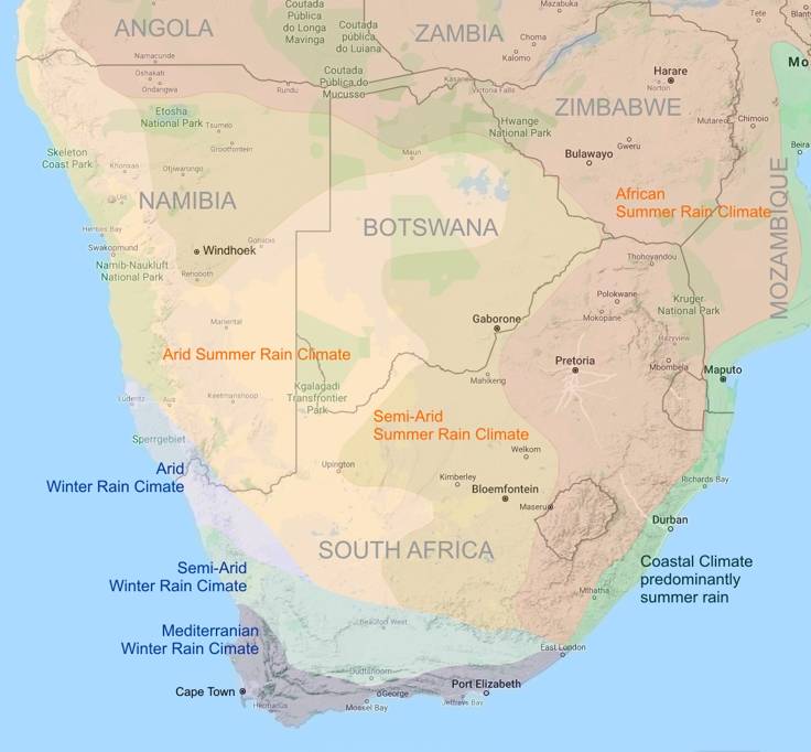 the climatic regions of southern Africa